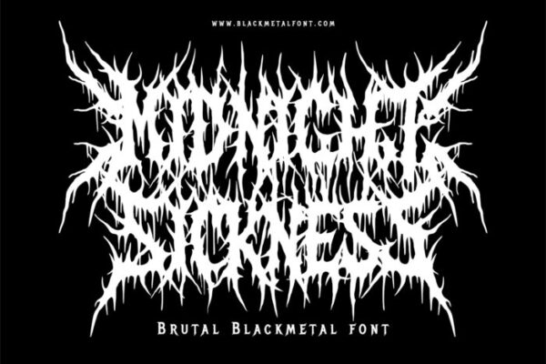 Midnight Sickness - Brutal Blackmetal Font